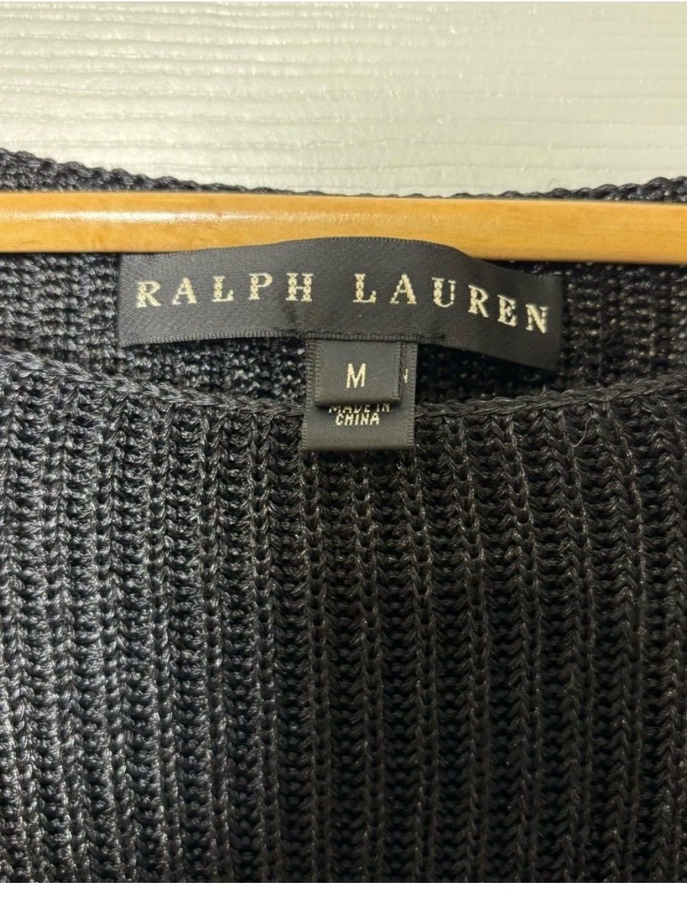 Ralph Lauren Black Label Black Ribbed Scoop-Neck Sweater - Picture 3 of 5